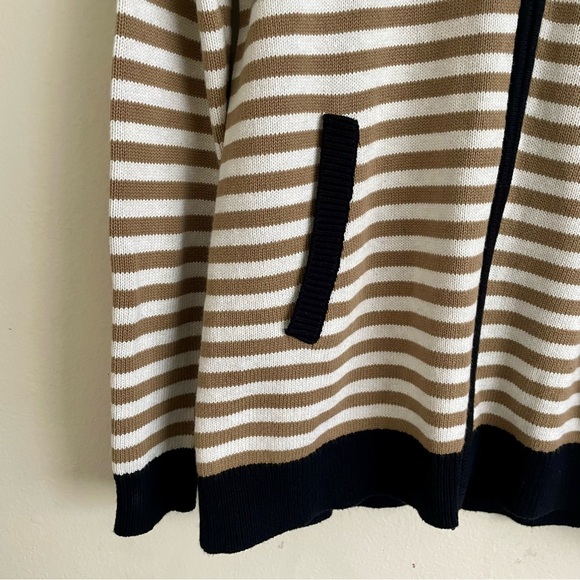 Cabi Mascot Elegant 2-way Zipper Closure Sailor Collar Striped Cardigan Size S - Picture 3 of 5